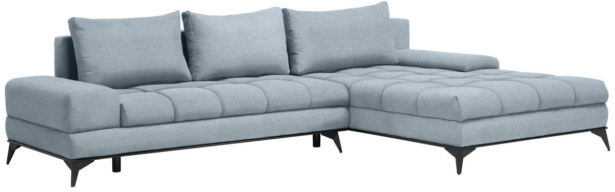 SEDEŽNA GARNITURA, tkanina turkizna  - turkizna/črna, Design, kovina/tekstil (315/212cm) - Carryhome
