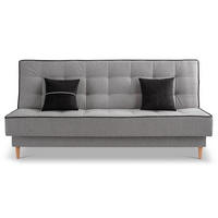 SCHLAFSOFA BONO  mit Liegefunktion Struktur Hellgrau  - Hellbraun/Hellgrau, Basics, Holz/Textil (199/91/91cm) - MID.YOU