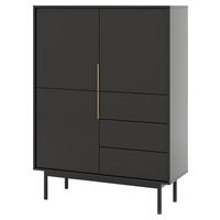 HIGHBOARD Viva  in 104/139,5/39 cm  - Goldfarben/Schwarz, Design, Holz/Holzwerkstoff (104/139,5/39cm) - Boxxx