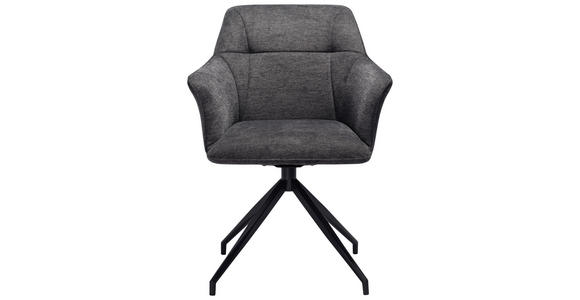 ARMLEHNSTUHL in Eisen Mikrofaser - Schwarz/Grau, Design, Textil/Metall (60/85/62cm) - Novel