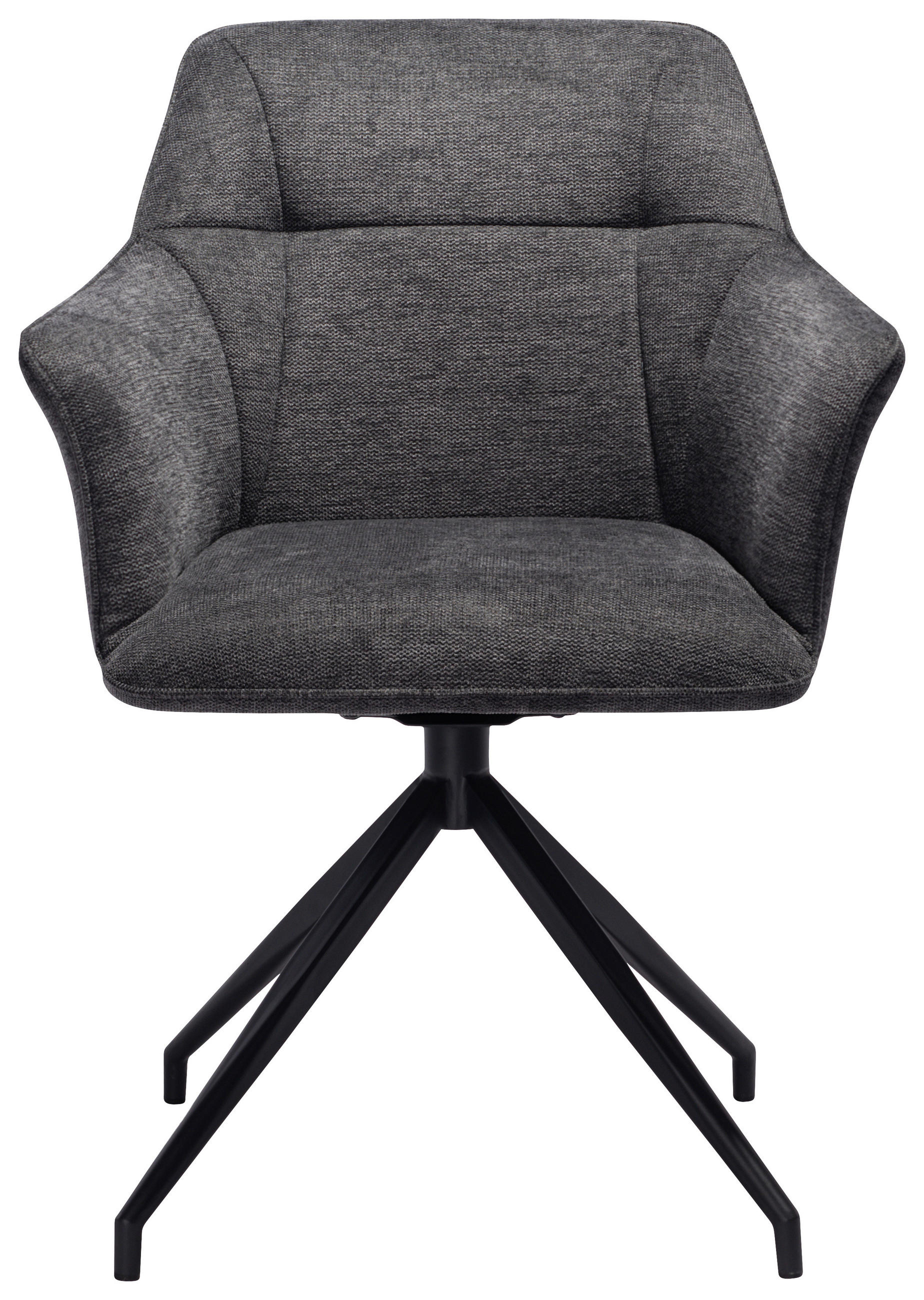 ARMLEHNSTUHL  in Eisen Mikrofaser  - Schwarz/Grau, Design, Textil/Metall (60/85/62cm) - Novel