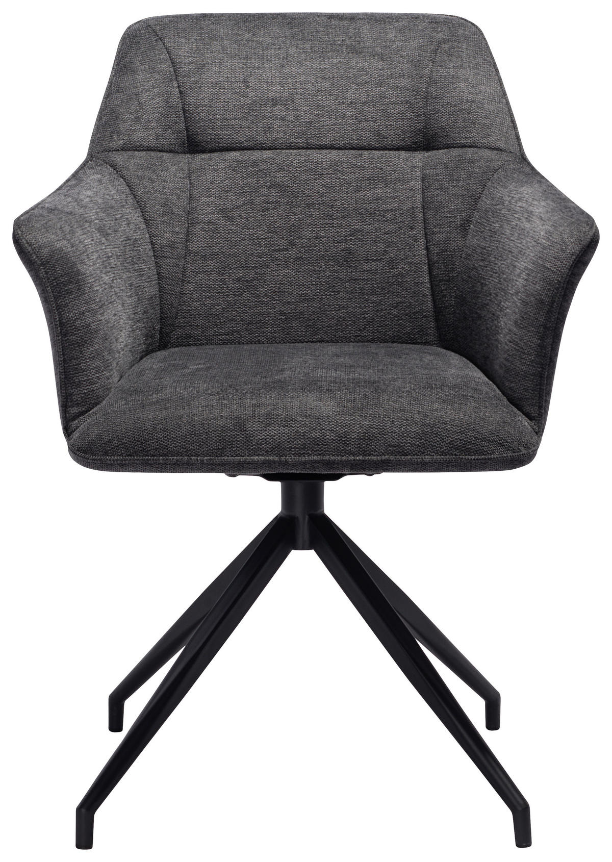 ARMLEHNSTUHL  in Eisen Mikrofaser  - Schwarz/Grau, Design, Textil/Metall (60/85/62cm) - Novel