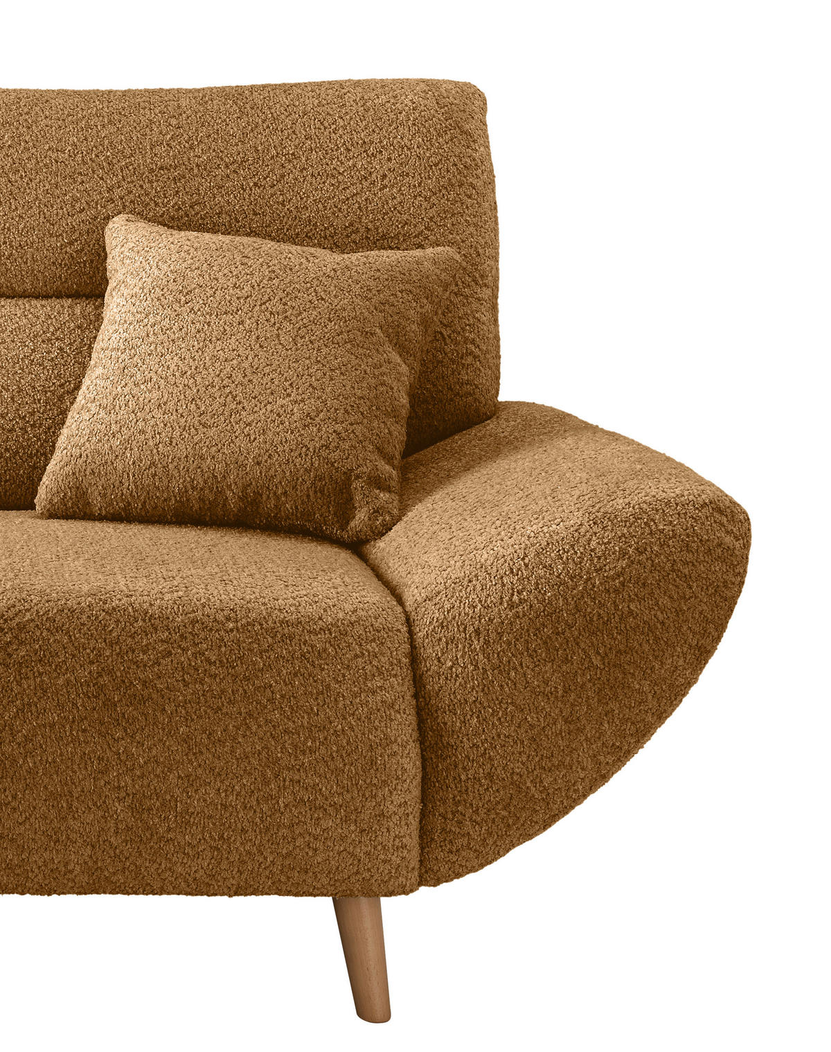 ECKSOFA in Bouclé Goldfarben  - Wildeiche/Goldfarben, Konventionell, Holz/Textil (166cm) - MID.YOU