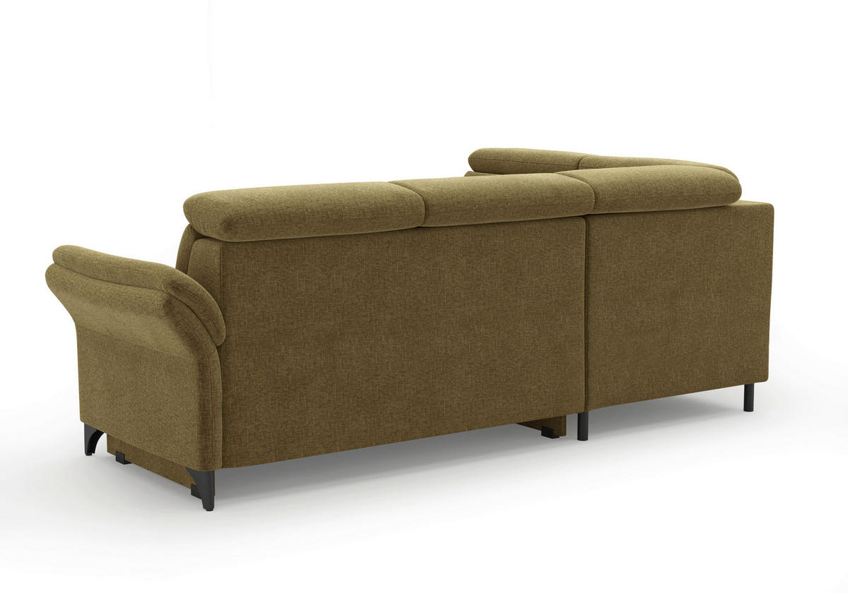 ECKSOFA GLENDALE E Olivgrün Flachgewebe  - Schwarz/Olivgrün, KONVENTIONELL, Textil/Metall (193/247cm) - Sit & More