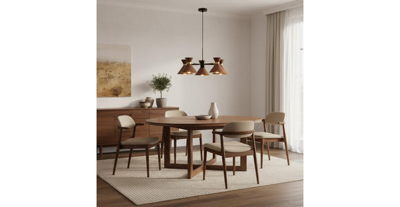 HÄNGELEUCHTE 68,5/120,5 cm  - Walnussfarben, Trend, Metall (68,5/120,5cm) - Novel