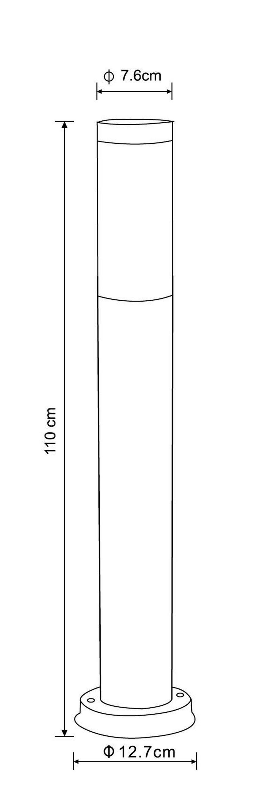 GOLVLAMPA UTOMHUS - stålfärgad/opal, Basics, metall/plast (13,1/110cm) - Globo