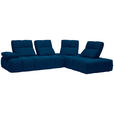 ECKSOFA in Struktur Blau  313/233 cm  - Blau/Schwarz, Design, Kunststoff/Textil (313/233cm) - Emilio Belluti
