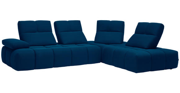 ECKSOFA in Struktur Blau 313/233 cm - Blau/Schwarz, Design, Kunststoff/Textil (313/233cm) - Emilio Belluti