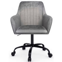 DREHSTUHL Velours Grau  - Schwarz/Grau, Design, Textil/Metall (58/78/54cm) - MID.YOU