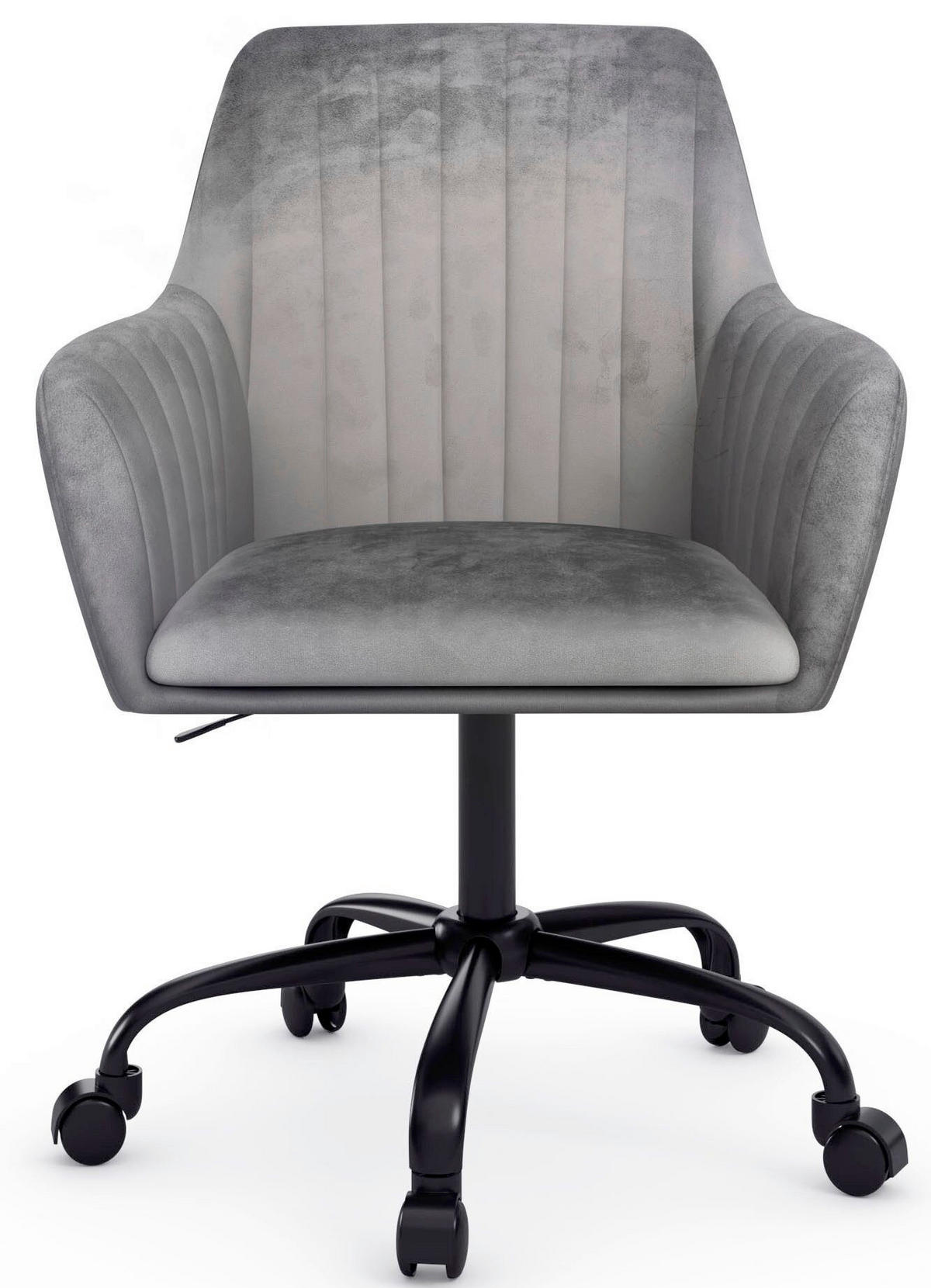 DREHSTUHL Velours Grau  - Schwarz/Grau, Design, Textil/Metall (58/78/54cm) - MID.YOU