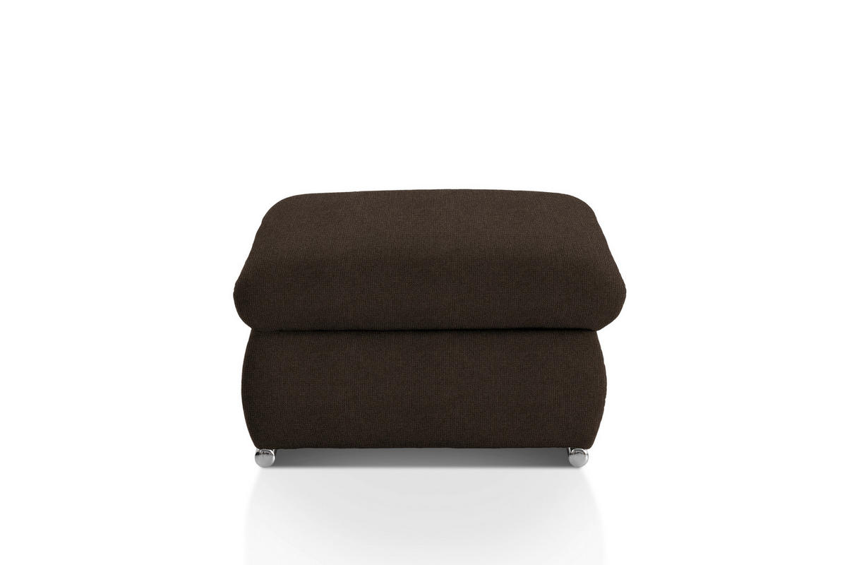 HOCKER Chenille Braun  - Chromfarben/Braun, Design, Textil/Metall (101/45/74cm) - Livetastic