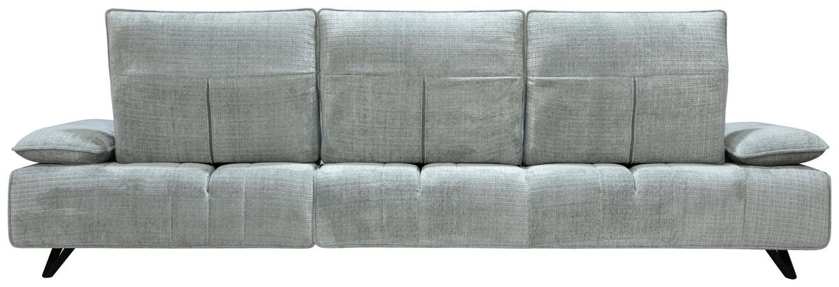 ECKSOFA Hellgrau Chenille  - Hellgrau/Schwarz, Design, Kunststoff/Textil (314/162cm) - Livetastic
