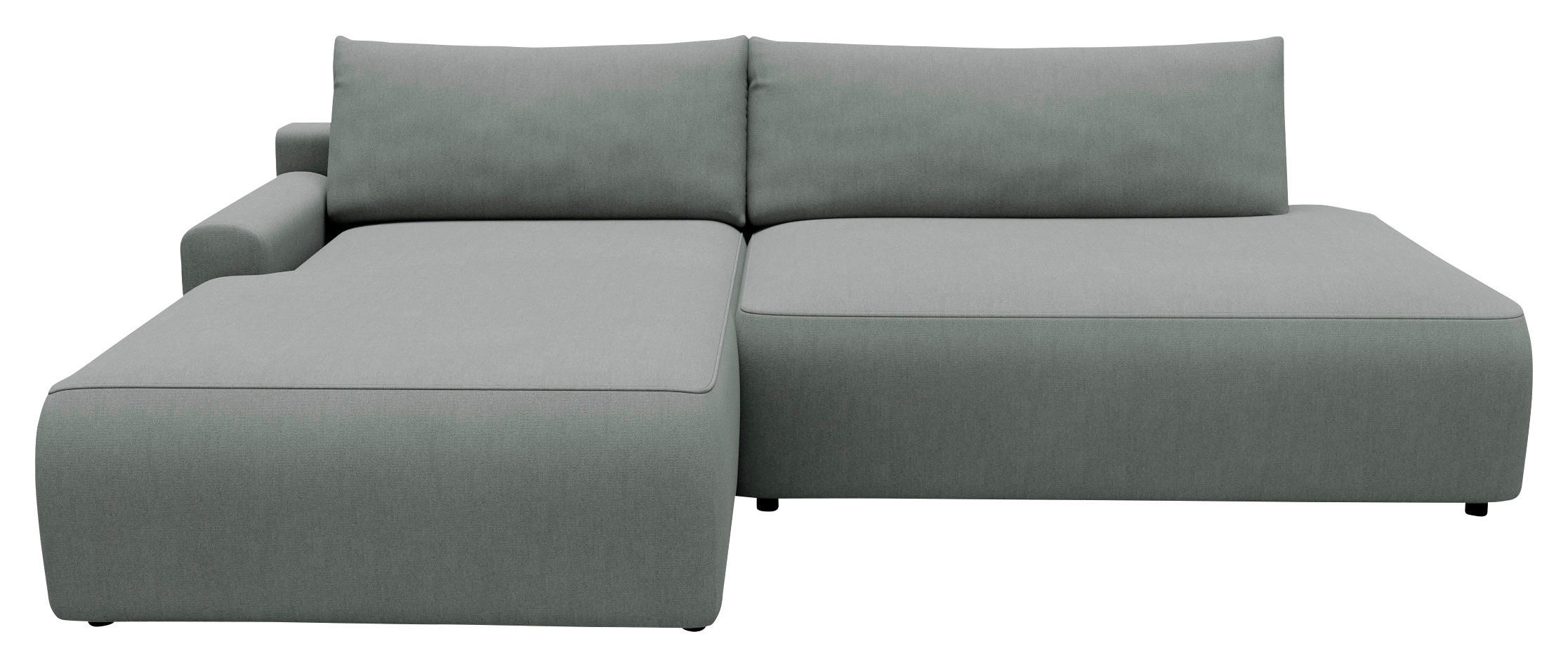 ECKSCHLAFSOFA in Struktur Grau  - Schwarz/Grau, Modern, Kunststoff/Textil (167/253cm) - Trendmanufaktur