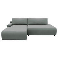 ECKSCHLAFSOFA in Struktur Grau  - Schwarz/Grau, Modern, Kunststoff/Textil (167/253cm) - Trendmanufaktur