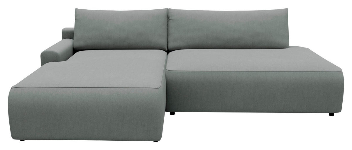ECKSCHLAFSOFA in Struktur Grau  - Schwarz/Grau, Modern, Kunststoff/Textil (167/253cm) - Trendmanufaktur