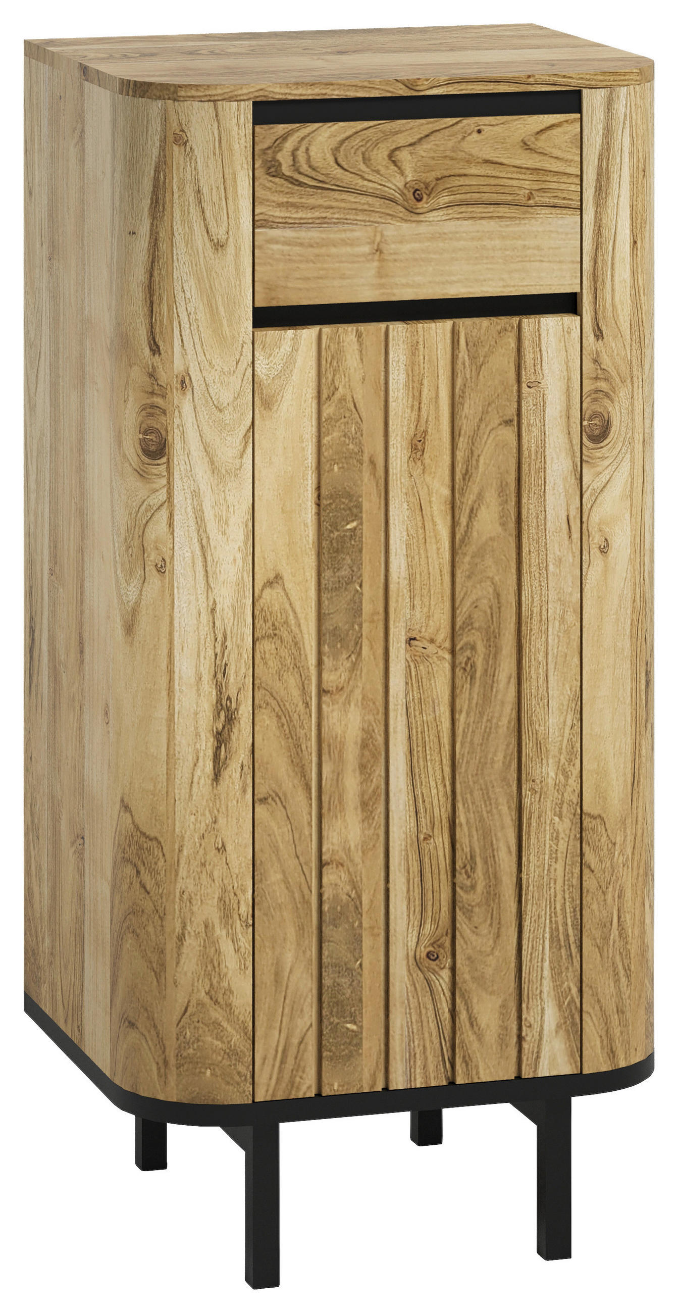 UNTERSCHRANK 51/107/42 cm   - Schwarz/Naturfarben, Natur, Holz/Metall (51/107/42cm) - Livetastic