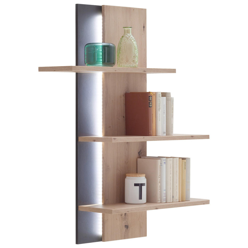 Thumbnail - Mid.you Wandregal Skopje, Eiche, Holzwerkstoff, 95x118x25 cm, Made in EU, hängend, Wohnzimmer, Regale, Wandregale