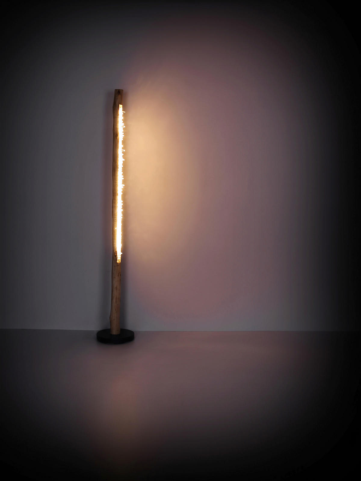 LED SVJETILJKA PODNA Felicitas  - prirodne boje/prozirno, Natur, drvo/metal (23/151cm) - Globo