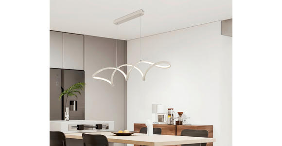 LED-HÄNGELEUCHTE Brownsville 100/22/120 cm  - Sandfarben, Design, Kunststoff/Metall (100/22/120cm) - Novel