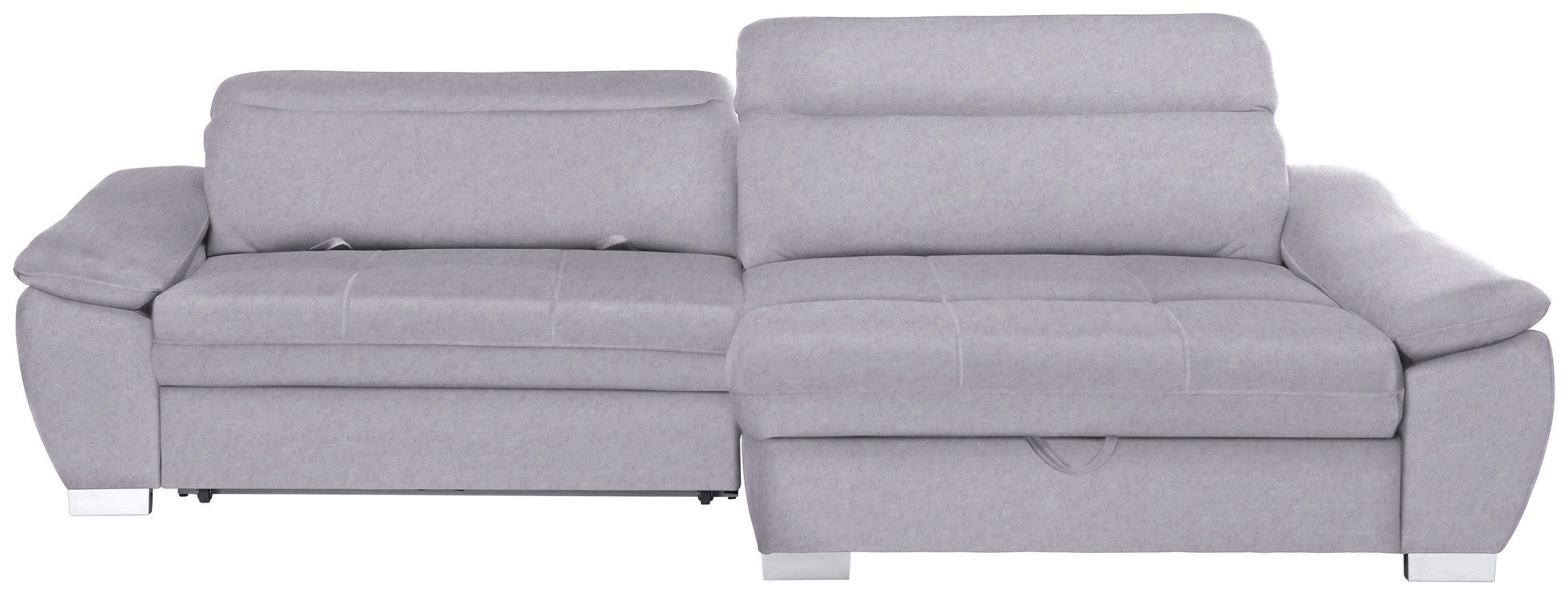 ECKSOFA in Webstoff Hellgrau  - Silberfarben/Hellgrau, Design, Kunststoff/Textil (270/175cm) - Carryhome
