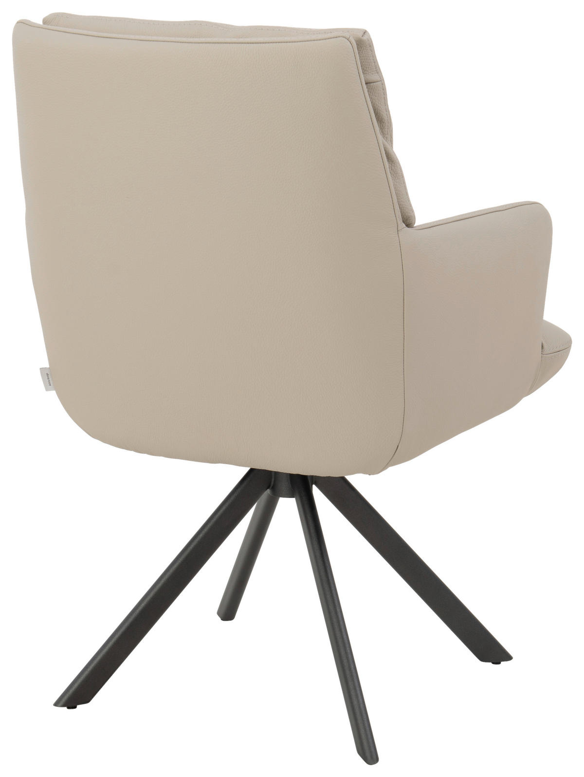 ARMLEHNSTUHL  in Echtleder pigmentiert  - Anthrazit/Creme, Design, Leder/Metall (63/92/66cm) - Bert Plantagie