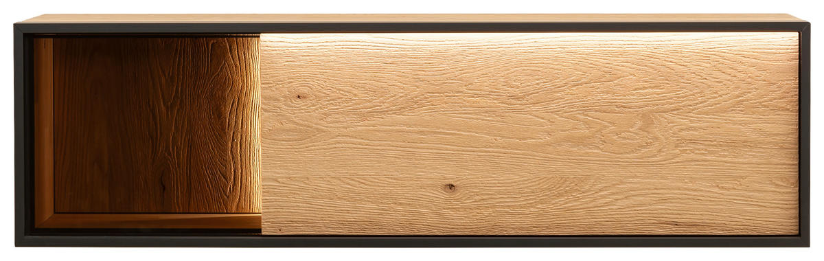 HÄNGEELEMENT Eichefarben  125/36/37 cm  - Eichefarben/Anthrazit, Design, Glas/Holz (125/36/37cm) - Schöner Wohnen