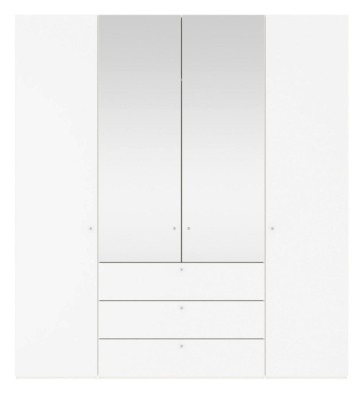 DREHTÜRENSCHRANK  in Weiß  - Silberfarben/Weiß, KONVENTIONELL, Glas/Holzwerkstoff (203/220/59cm) - Jutzler