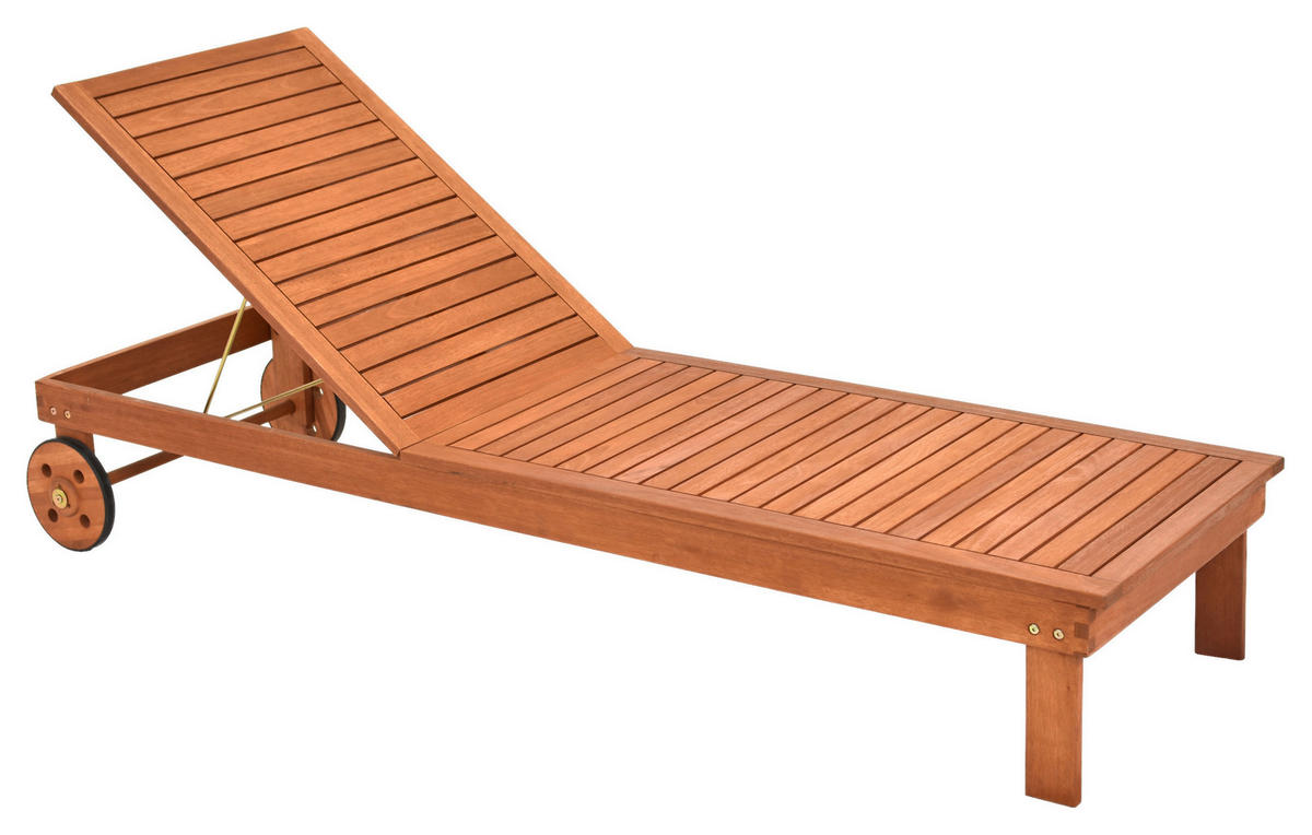 GARTENLIEGE  - Beige/Naturfarben, MODERN, Holz/Textil - Gardenson