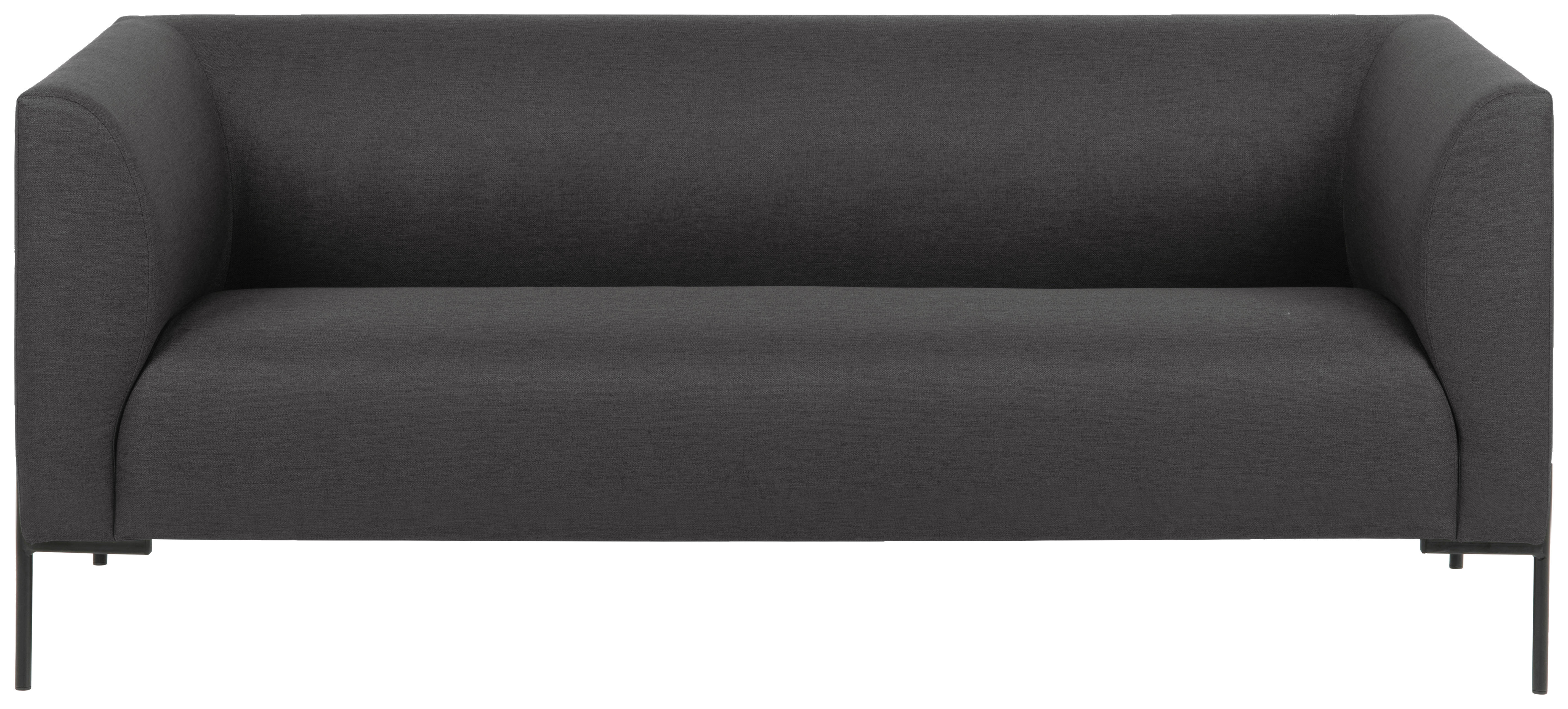 2,5-SEDAČKA, kov, textil, tmavosivá - čierna/tmavosivá, Trend, kov/textil (185/76/76cm) - Ambia Home