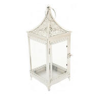 LATERNE - Silberfarben, KONVENTIONELL, Glas/Metall (17,5/44/17,5cm) - Ambia Home