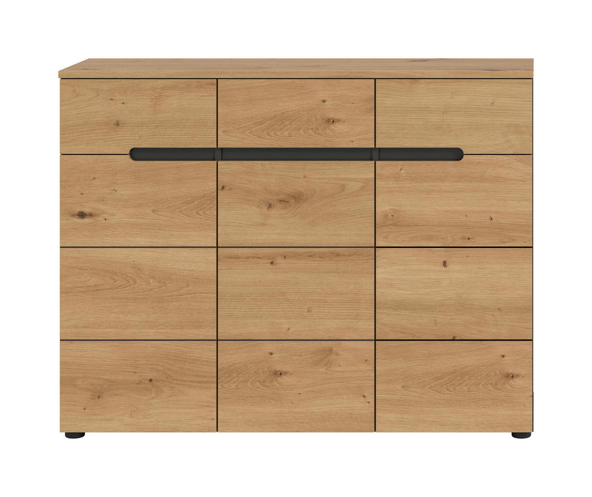 CIPŐSSZEKRÉNY - fekete/Artisan tölgy, Design, műanyag/faalapú anyag (120/94/37cm) - Livetastic