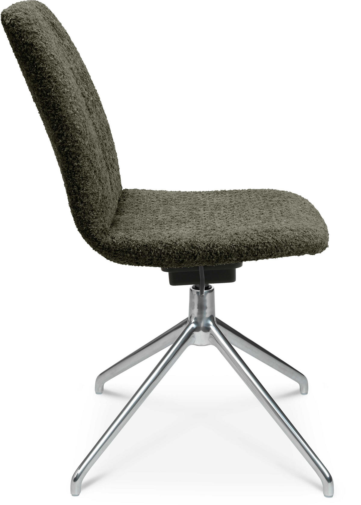 STUHL  in Aluminium Bouclé  - Dunkelgrün/Alufarben, Design, Textil/Metall (46/81,5-84,5/55cm) - Johann Jakob