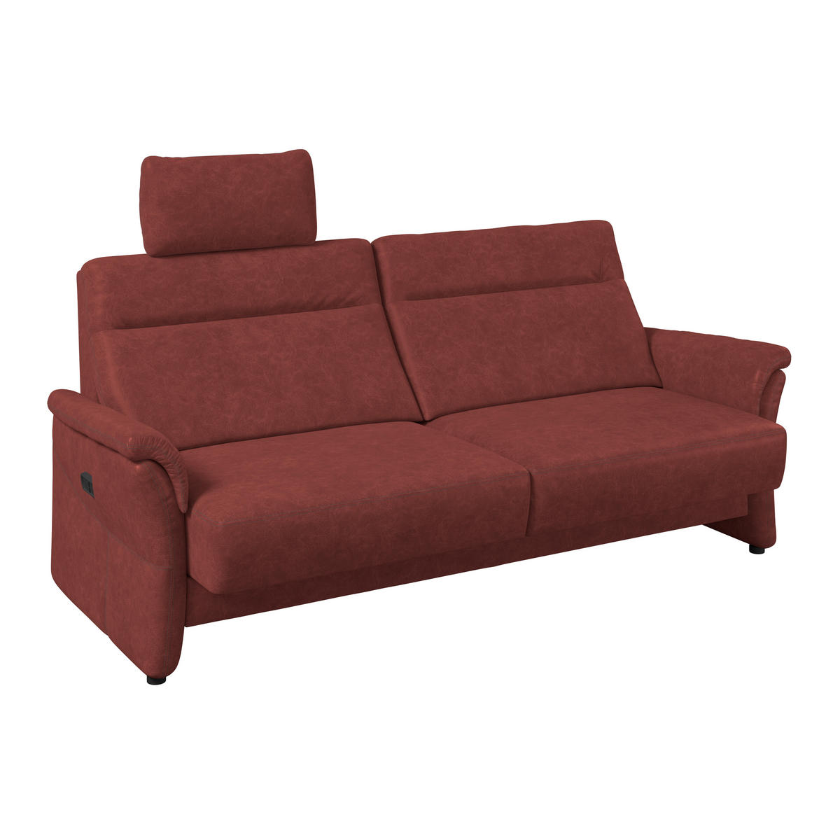 3,5-SITZER - Rotbraun/Schwarz, Konventionell, Kunststoff/Textil (205/98/91cm) - Elegando