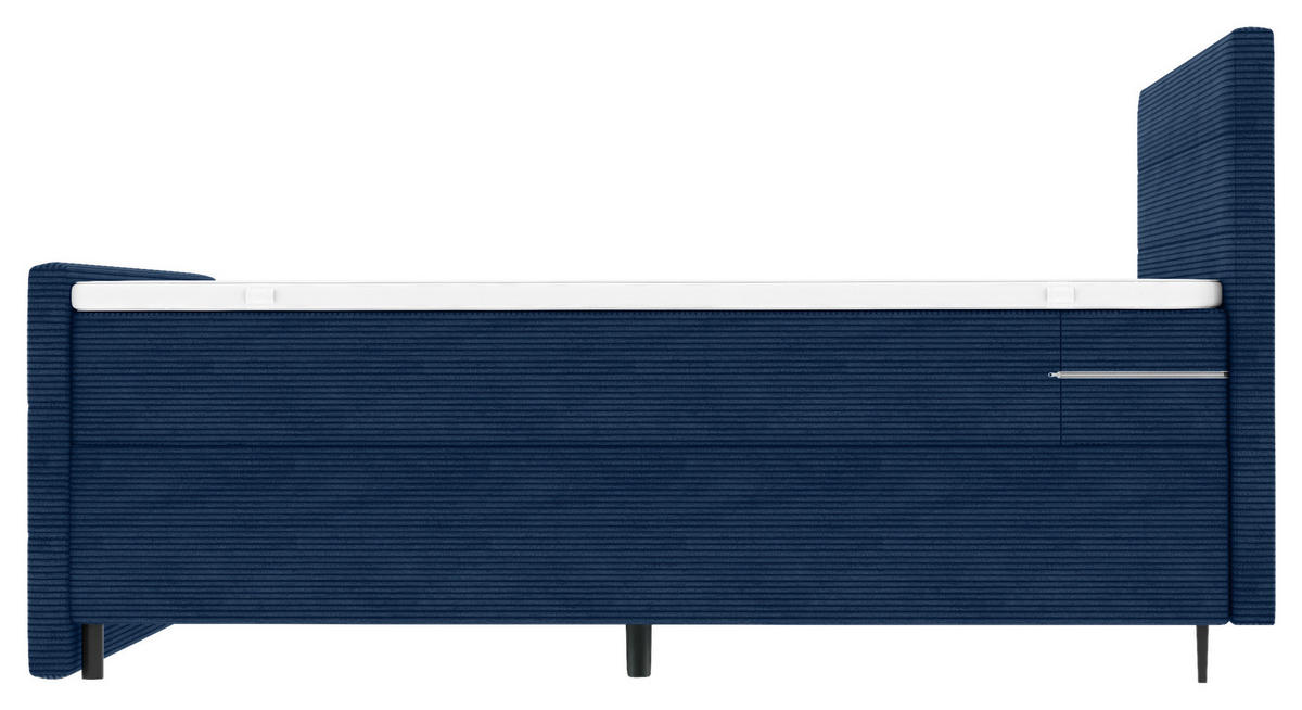 BOXSPRINGBETT 180/200 cm  in Dunkelblau  - Schwarz/Dunkelblau, KONVENTIONELL, Textil/Metall (180/200cm) - Boxxx