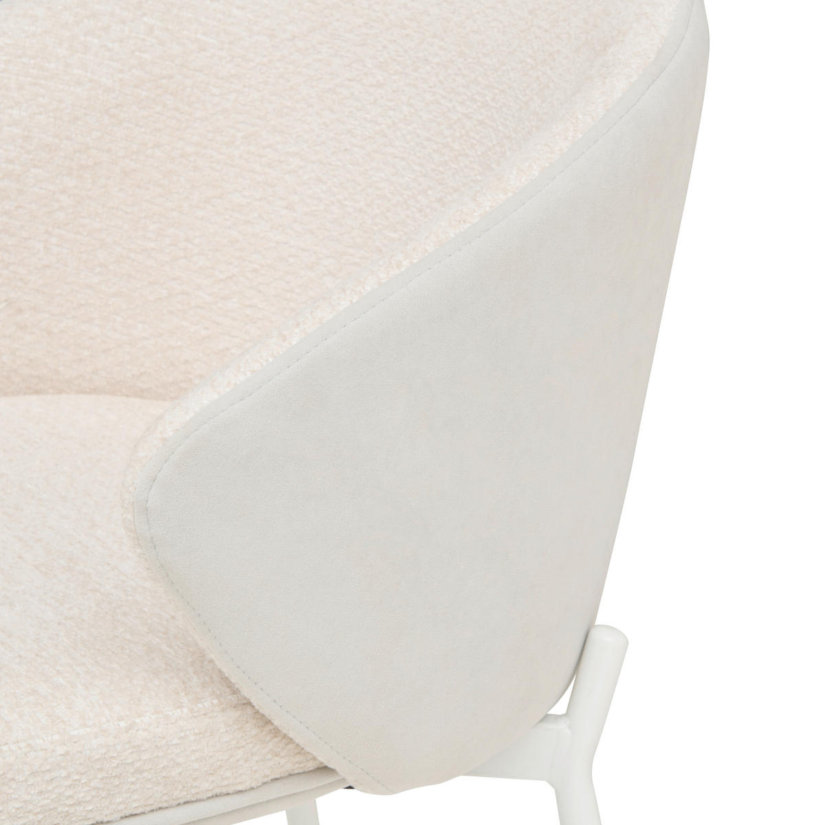 BARHOCKER Samt Weiß Eisen  - Schwarz/Weiß, MODERN, Textil/Metall (53,5/101/54cm) - MID.YOU