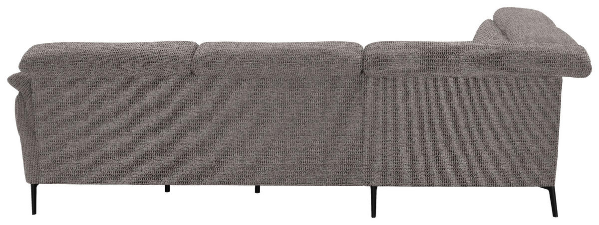 ECKSOFA in Struktur Dunkelgrau  - Dunkelgrau/Schwarz, Modern, Textil/Metall (235/275cm) - Cantus