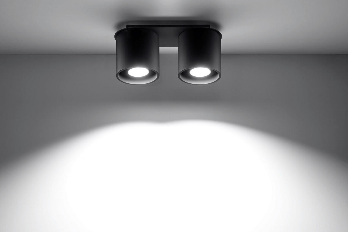 DECKENSTRAHLER Orbis 26/10/12 cm  - Schwarz, Design, Metall (26/10/12cm)