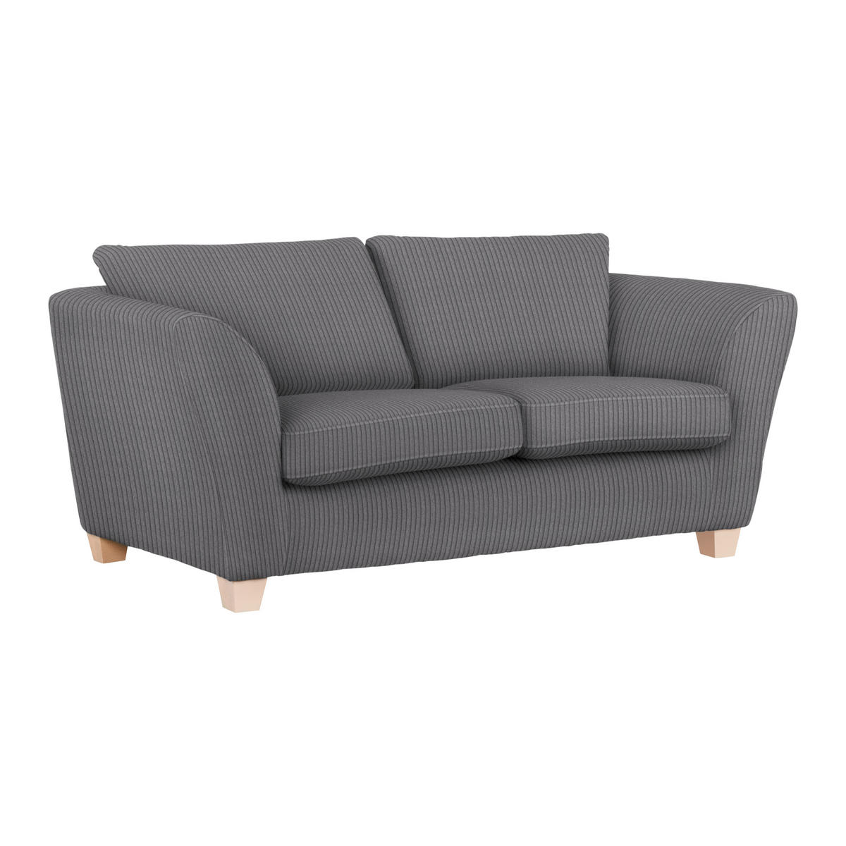 2-SITS SOFFA i textil mörkgrå  - mörkgrå/naturfärgad, trä/textil (190/70-85/95cm) - MID.YOU