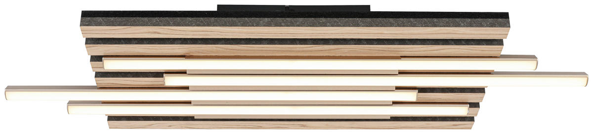 DECKENLEUCHTE    70/26,5/7 cm  - Eichefarben/Schwarz, Trend, Holzwerkstoff/Kunststoff (70/26,5/7cm) - Novel