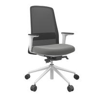 DREHSTUHL Lederlook Grau, Schwarz, Weiß  - Schwarz/Weiß, MODERN, Kunststoff/Textil (70/103-115/70cm)