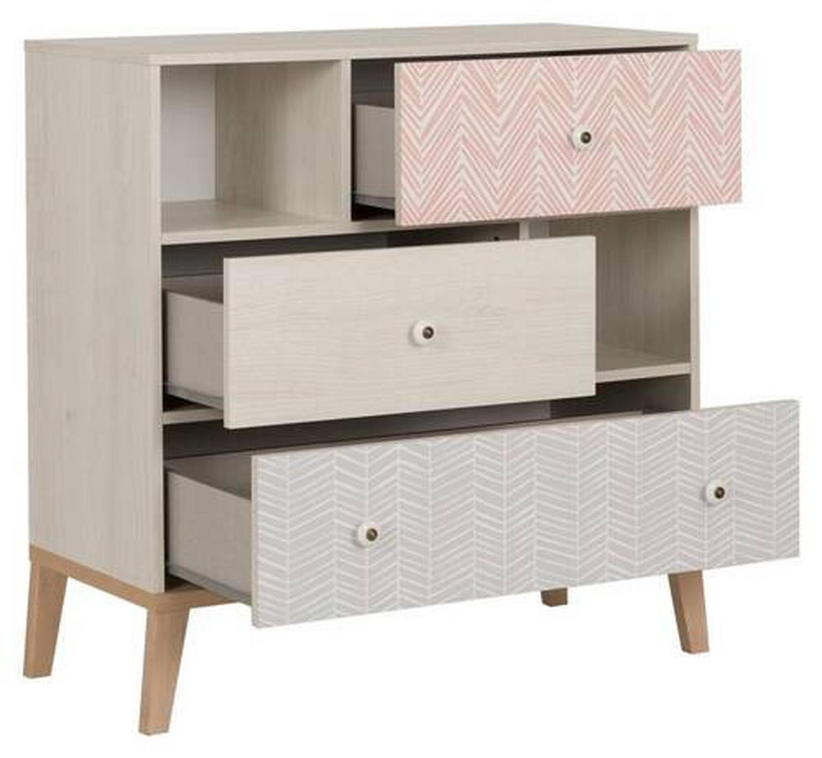KOMMODE  in 94/95/41 cm  - Kastanienfarben/Koralle, MODERN, Keramik/Holz (94/95/41cm) - MID.YOU