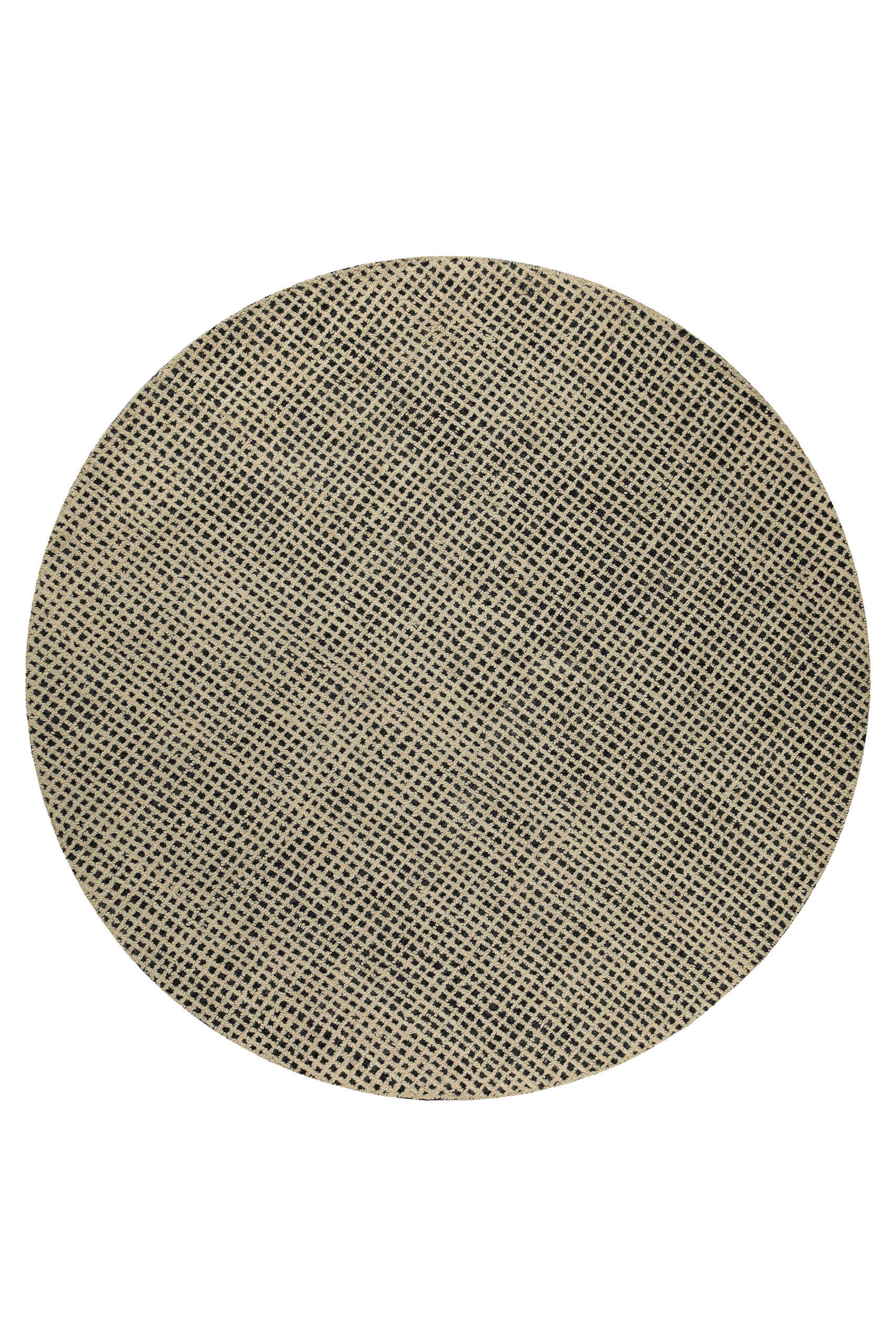 WEBTEPPICH Wohnzimmer 180 cm Hamptons Twentynine Schwarz, Sandfarben rund  - Sandfarben/Schwarz, Design, Textil (180cm) - WECON HOME