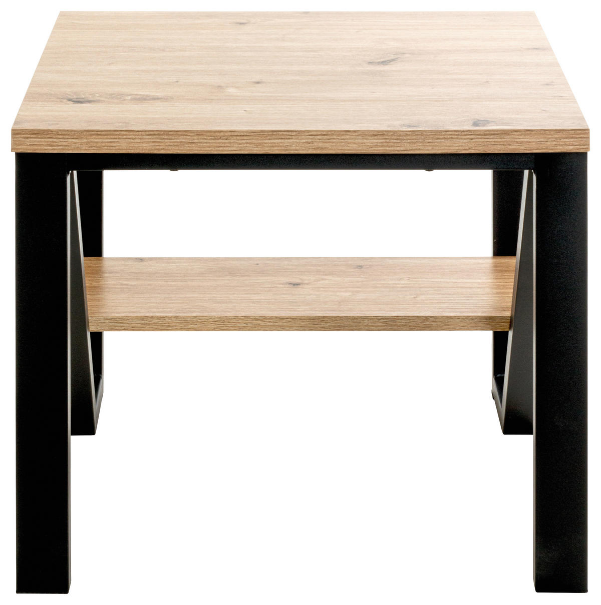 ODKLÁDACÍ STOLEK, černá, barvy dubu - černá/barvy dubu, Trend, kov/kompozitní dřevo (55/55/48cm)