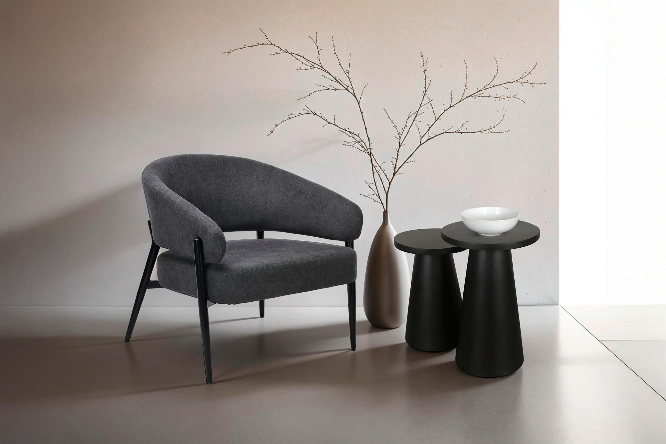 BEISTELLTISCH in Holz  - Schwarz, Design, Holz (40/50/40cm) - MID.YOU
