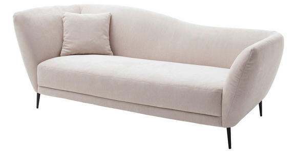 RÉCAMIERE Naturfarben Chenille Zierkissen, Rücken echt  - Schwarz/Naturfarben, KONVENTIONELL, Textil/Metall (224/70/97cm) - Hom`in