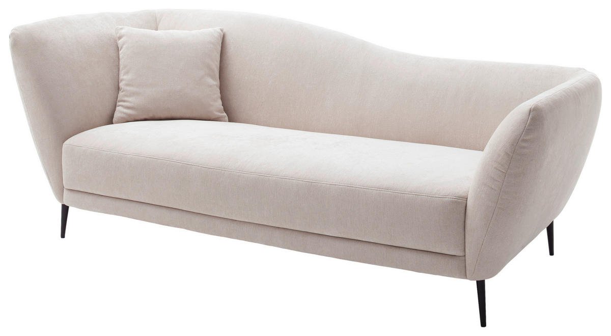 RÉCAMIERE Naturfarben Chenille Zierkissen, Rücken echt  - Schwarz/Naturfarben, KONVENTIONELL, Textil/Metall (224/70/97cm) - Hom`in