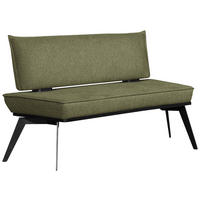 SITZBANK 153/90/65 cm Webstoff Schwarz, Olivgrün Buche massiv  - Schwarz/Olivgrün, Basics, Holz/Textil (153/90/65cm) - Carryhome