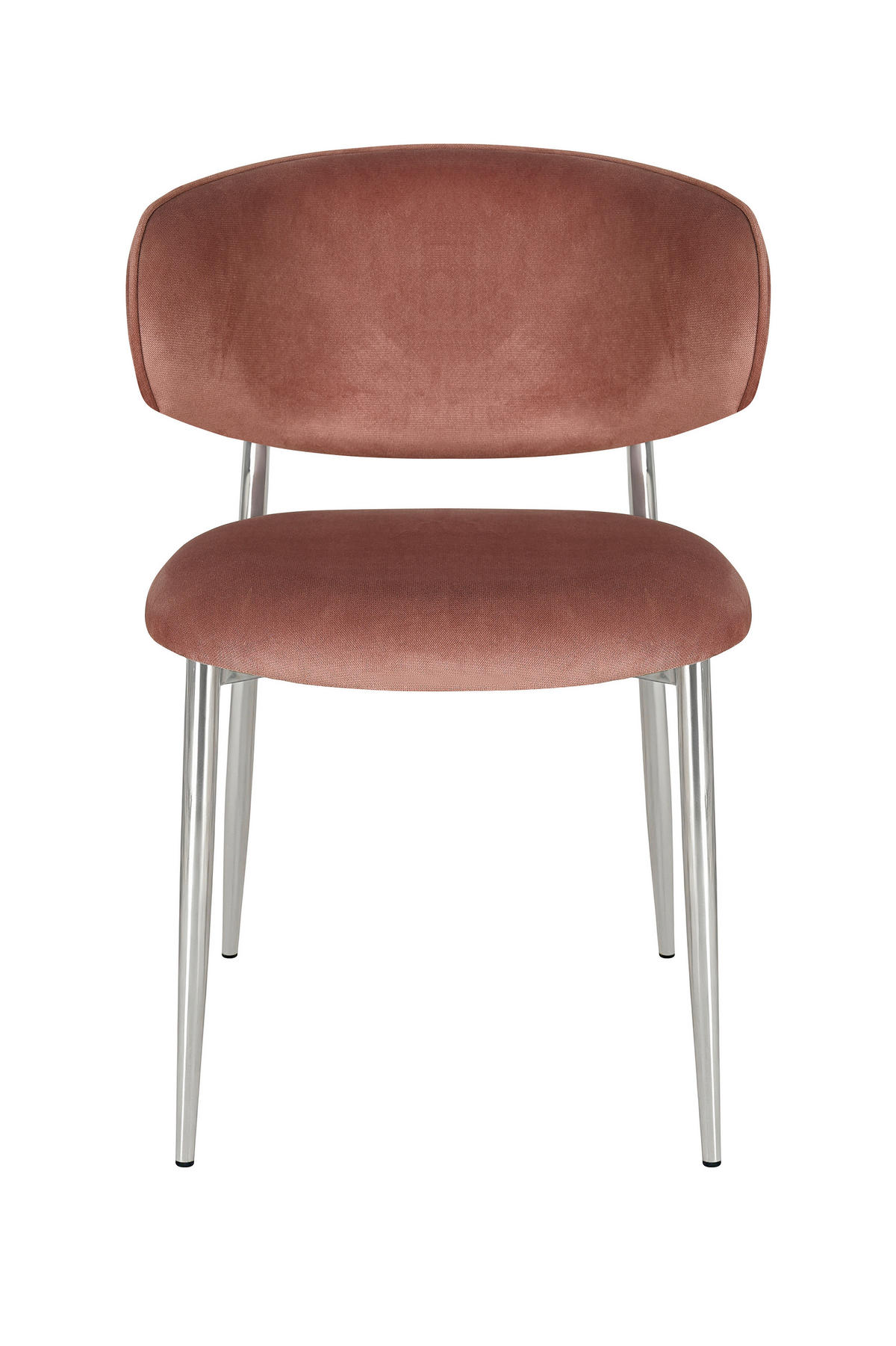 STUHL   Samt  Chromfarben, Altrosa  - Chromfarben/Altrosa, Design, Textil/Metall (54/80/59cm) - Novel