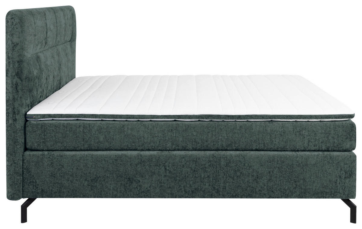 BOXSPRINGBETT 160/200 cm  in Dunkelgrau  - Dunkelgrau/Schwarz, Design, Textil/Metall (160/200cm) - Esposa