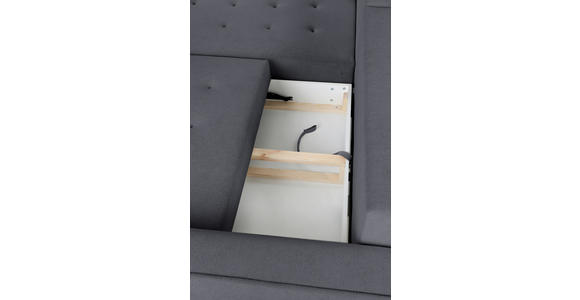 ECKSOFA in Chenille Graphitfarben - Schwarz/Graphitfarben, KONVENTIONELL, Holz/Textil (180/266cm) - Carryhome